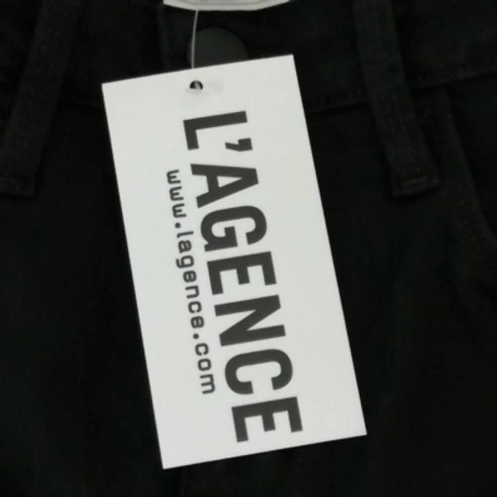 Lagence Womens Jeans Straight Leg Black‎ Stretch Embroidered Ankle Mid Rise 25